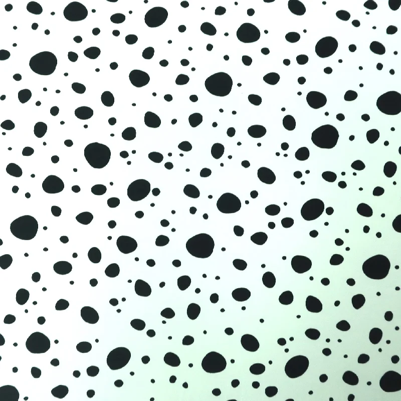 Deal Zone White with Black Polka Dots Polyester Georgette Gala Fabric