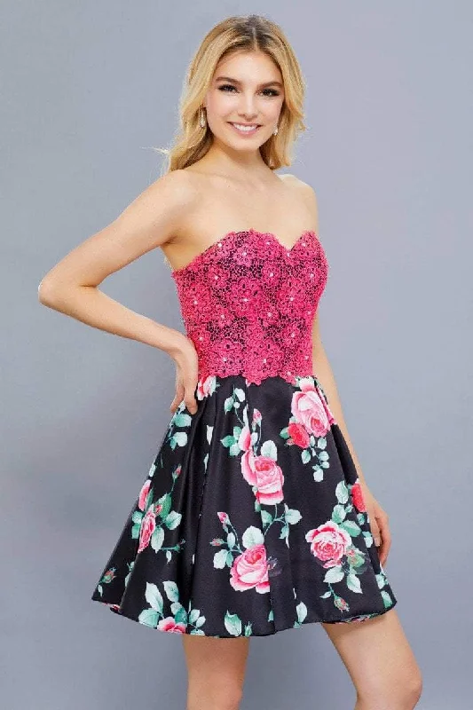 New Arrival Nox Anabel Two-Piece Lace Corset Floral Cocktail Dress 6270 - 1 Pc. Floral Patterns in size XS Available New Arrival Nox Anabel Two-Piece Lace Corset Floral Cocktail Dress 6270 - 1 Pc. Floral Patterns in size XS Available