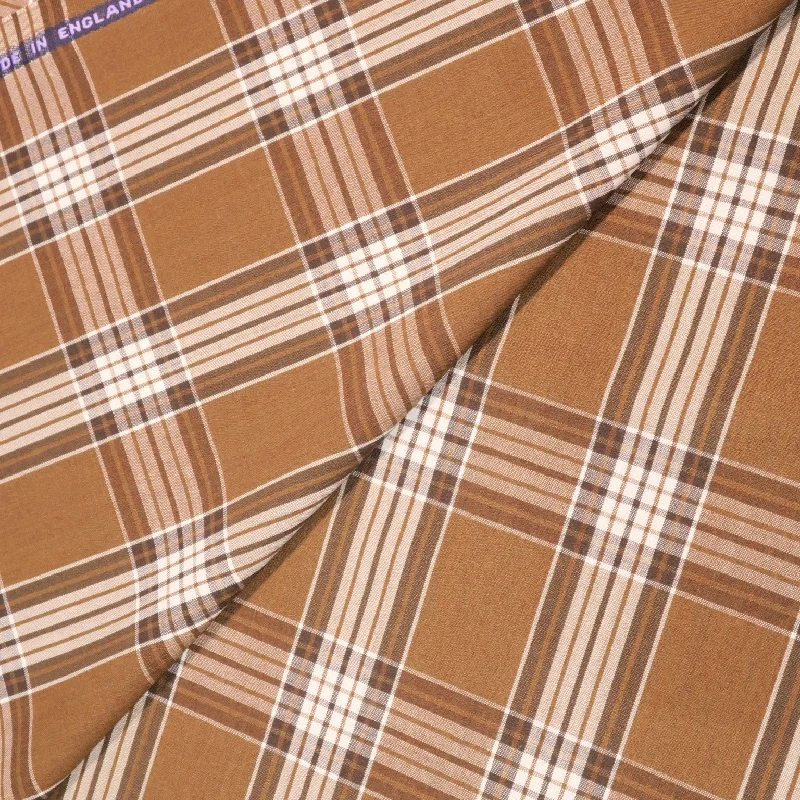 Don't Wait Light Brown Glen Check Wool Amadeus 365 Dormeuil Fabric