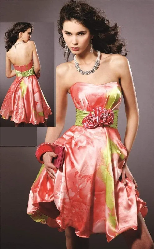 Holiday Sale Blush by Alexia Designs - Floral Semi-Sweetheart Cocktail Dress 9128