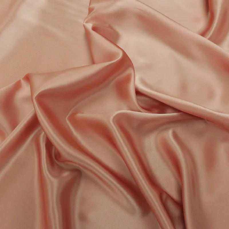 Huge Discounts Peach Paradise Mamey Solid 54" Wide Silk Charmeuse Fabric 19mm