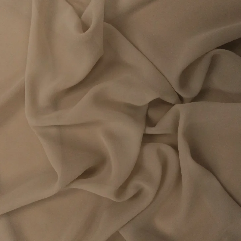 Take Advantage Silk Georgette Chiffon Fabric 54" Tan Solid 10mm 100% Silk