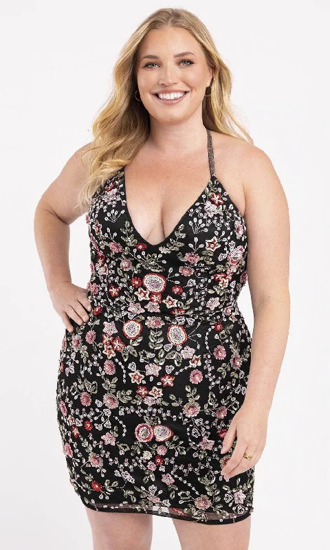 Instant Savings Primavera Couture 14034 - Crisscross Sleeveless Cocktail Dress