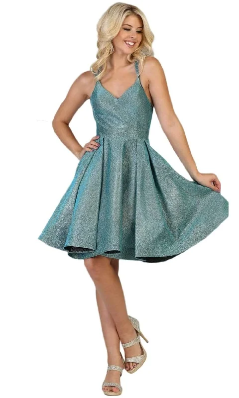 Weekend Flash Sale May Queen - RQ7750 Strappy V-Neck A-Line Cocktail Dress
