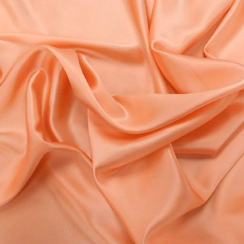 Amazing Deals Peach Solid 54" Wide Silk Charmeuse Fabric 19mm
