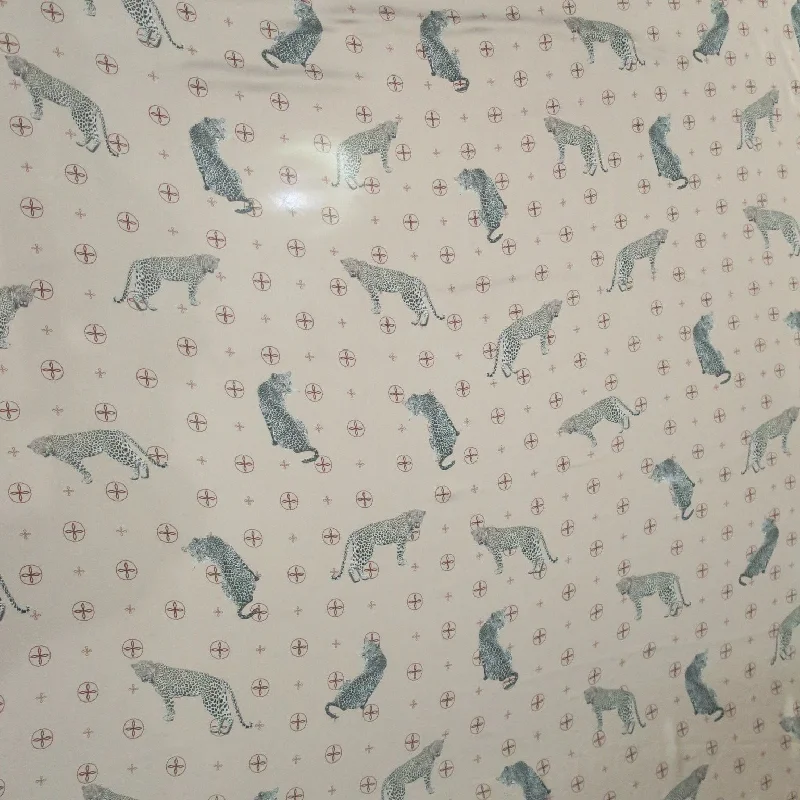 Seasonal Clearance Rose Gold Background with Tiger Prints Polyester Fabric