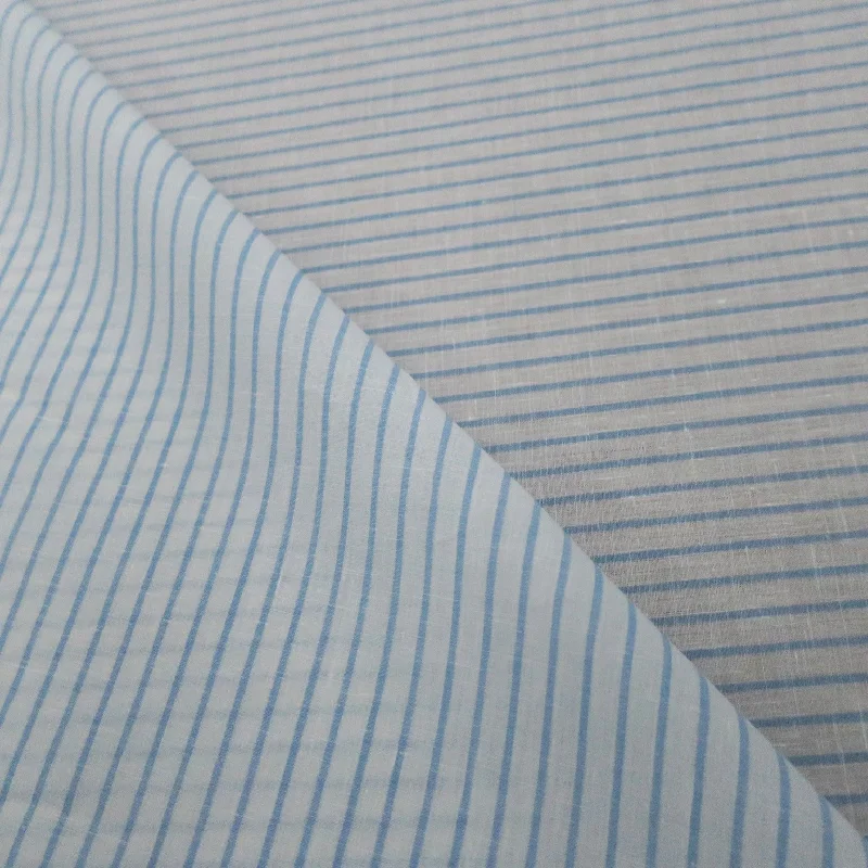 Time-Limited Offer White with Light Blue Stripe Linneo Loro Piana Shirt Fabric