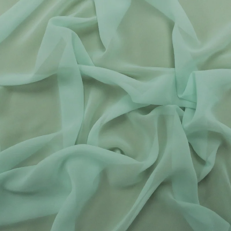 Shop and Save Silk Georgette Chiffon Fabric 54" Mint Solid 10mm 100% Silk