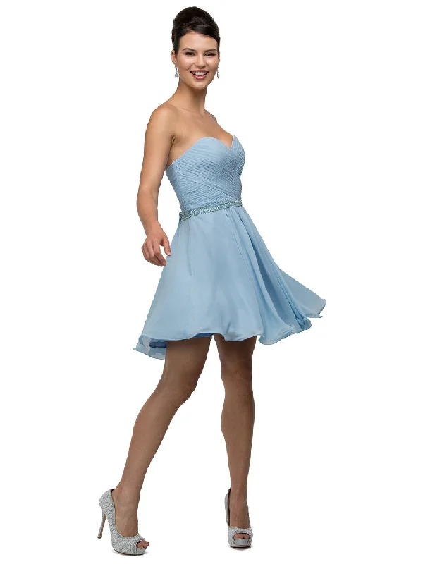 Can't Miss Dancing Queen Crisscrossed Sweetheart A-Line Dress 9581