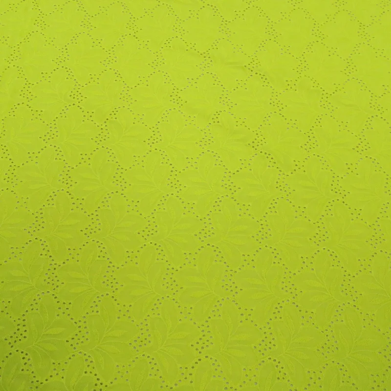 Take Advantage Yellow Floral with Eyelet Embroidered Cotton Lace