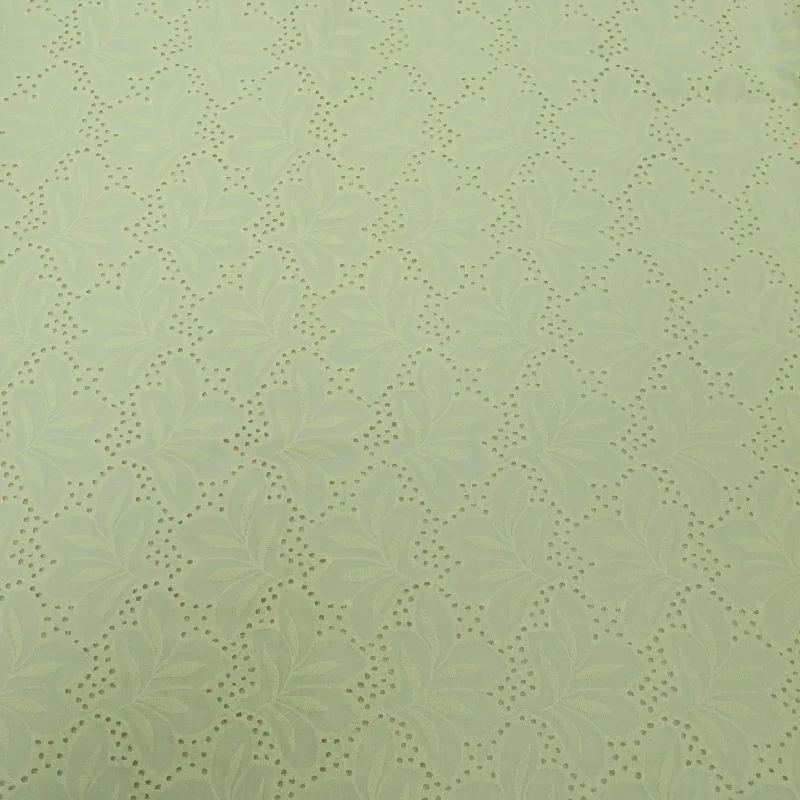 Stock Clearance Cream Champagne Floral with Eyelet Embroidered Cotton Lace