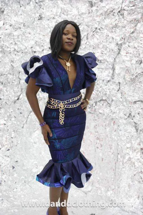 Limited Availability D&D Blue Dress With Gold Belt