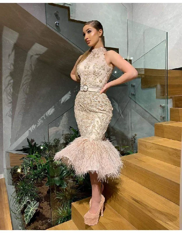 Loyalty Reward Gold Evening Gown With Belt Mermaid