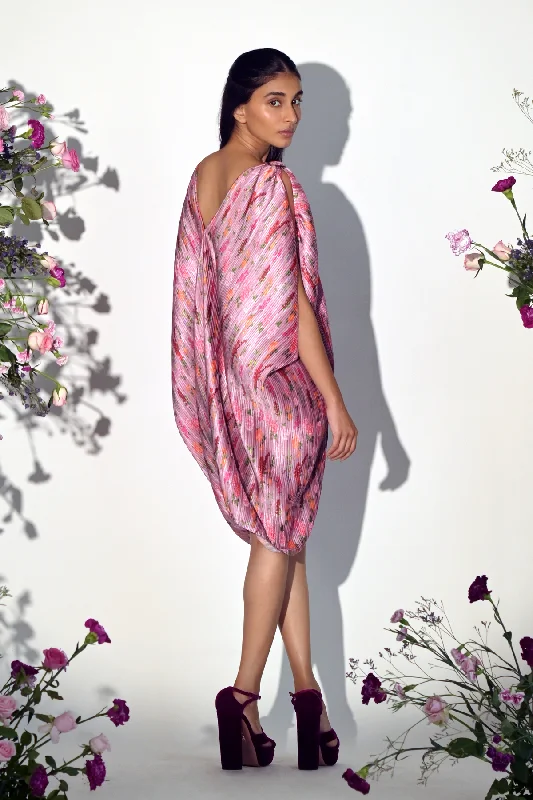 Deep Discounts Plisse Draped Kaftan Dress