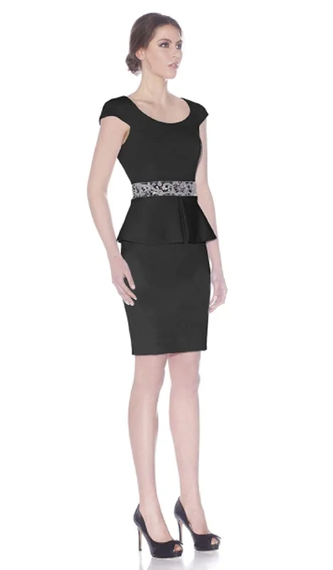 Huge Savings J'Adore Dresses - J7050 Short Dress With Peplum and Beaded Waistband Accent Huge Savings J'Adore Dresses - J7050 Short Dress With Peplum and Beaded Waistband Accent