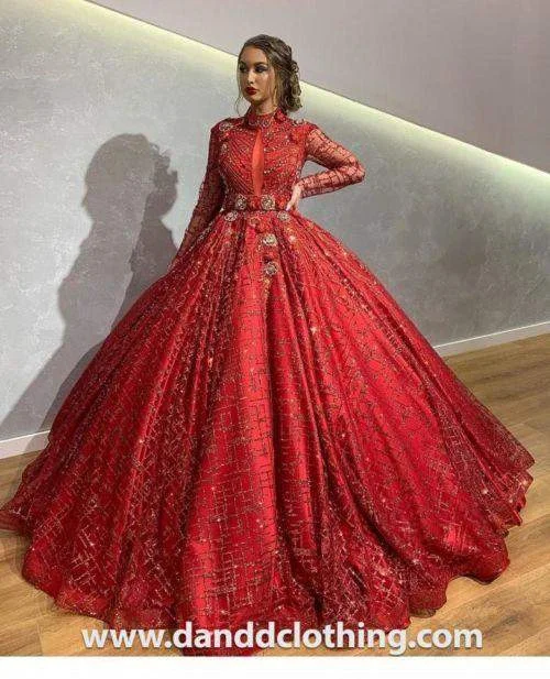 Daily Deals Luxury Evening Dress Ballgown Red