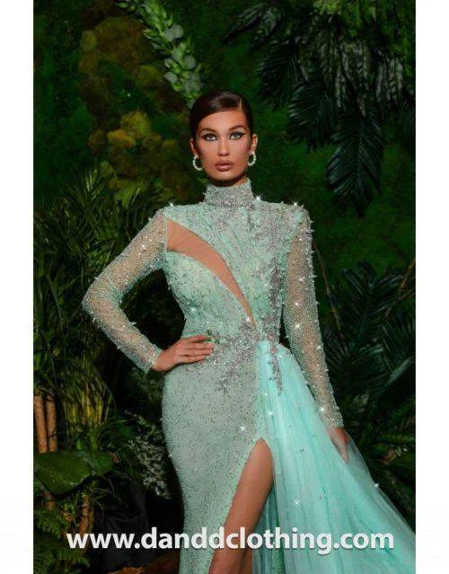 Bargain Bin Luxury Evening Dress Light Blue Beaded