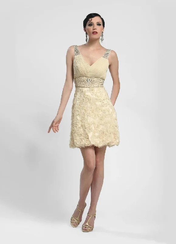 Markdowns Sue Wong - Embellished V-Neck Column Dress N4172