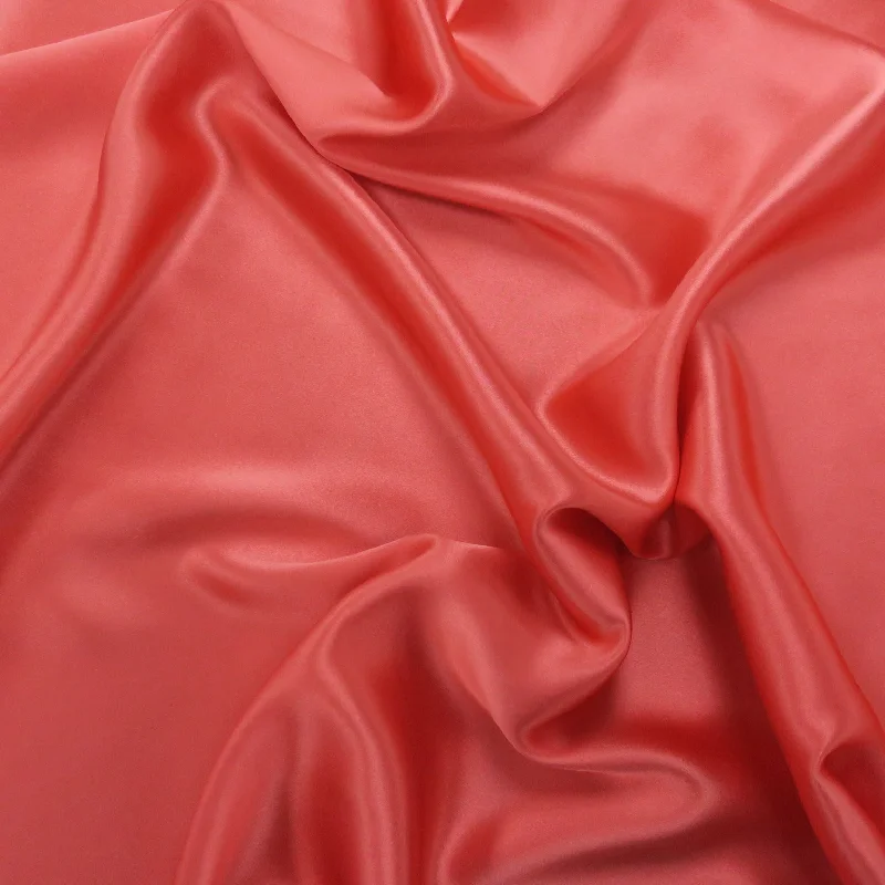 Unmissable Offer Sunset Papaya Solid 54" Wide Silk Charmeuse Fabric 19mm