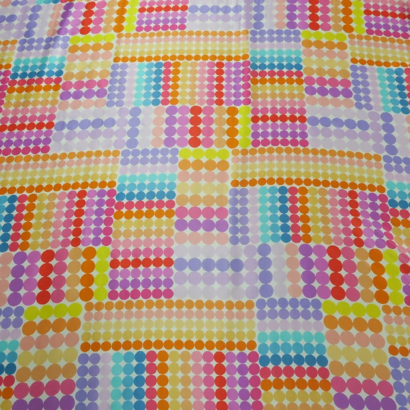 Special Savings Multicolored Geometric with White Background Printed Silk Charmeuse Fabric Special Savings Multicolored Geometric with White Background Printed Silk Charmeuse Fabric