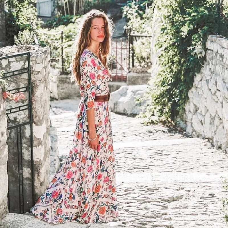 Buy More, Save More Hamptons floral print cotton v-neck wrap dress
