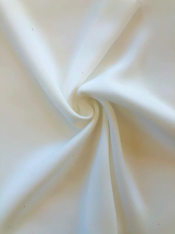 Extra Discounts White Solid Semi Stretch Crepe Petalo Di Rosa Fabric