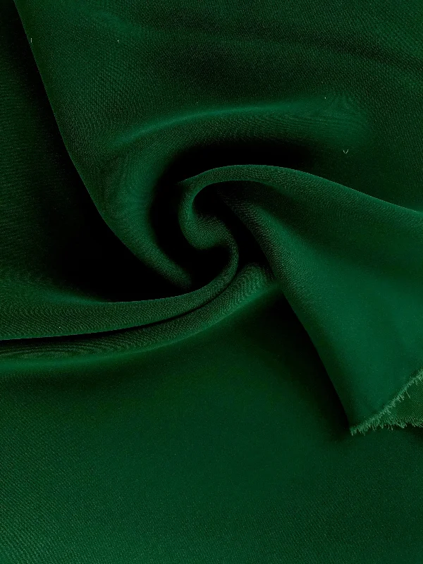 Hurry In Hunter Green Solid Semi Stretch Crepe Petalo Di Rosa Fabric
