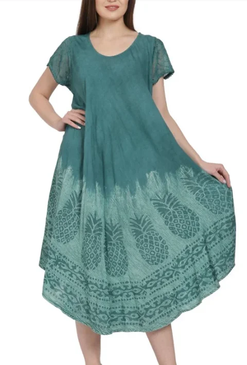 TIME-Limited Offer Sunheart Batik Summer s/slv Dress Boho Hippie Chic Resort Wear Sml-4x+