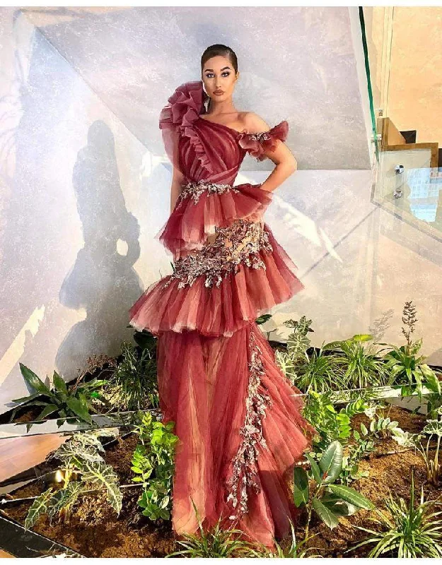 Savings Galore Luxury Evening Gown Dark Orange