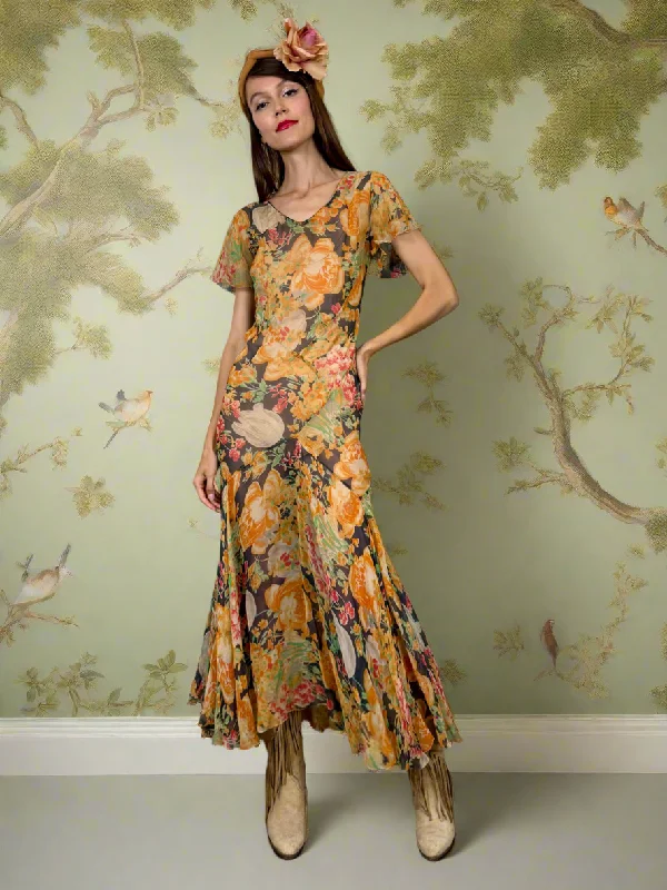 Final Clearance Jules, 30s floral bias cut dress