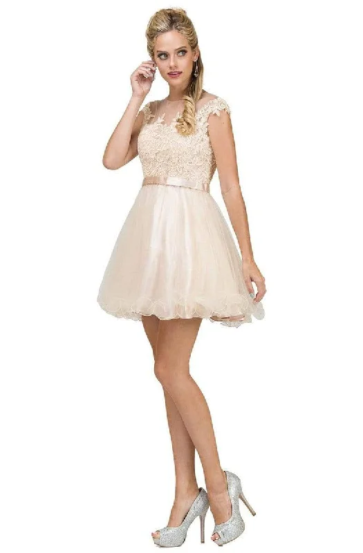 Instant Discount Dancing Queen - Illusion Jewel Floral A Line Cocktail Dress 2153 - 1 Pc Bugundy in Size L Available