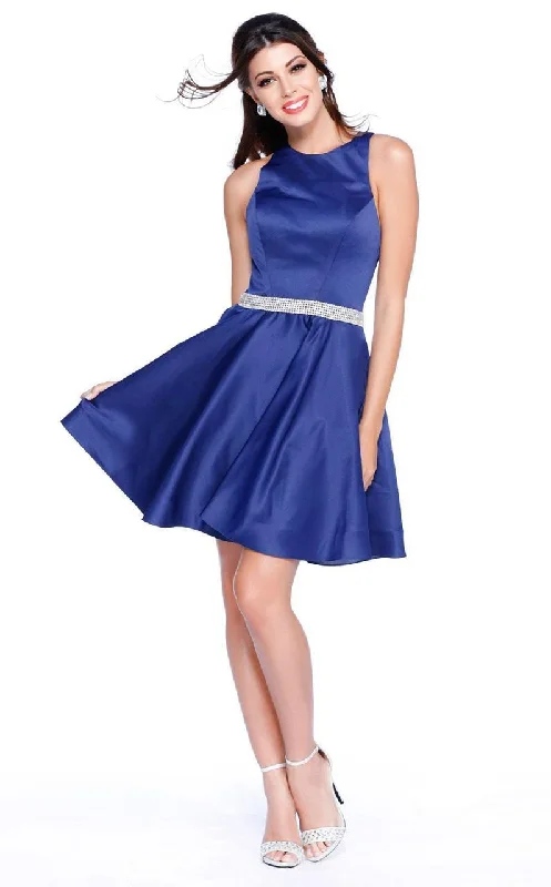 Sale Event Shail K 4018 Sleeveless Jeweled Waist Cocktail Dress - 1 Pc. Navy in size 2 Available Sale Event Shail K 4018 Sleeveless Jeweled Waist Cocktail Dress - 1 Pc. Navy in size 2 Available