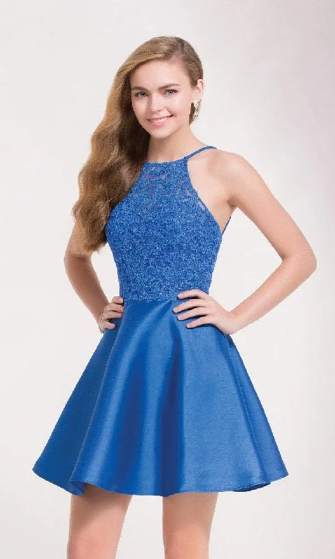 Extra Savings Alyce Paris 3708 Halter Lace Cocktail Dress