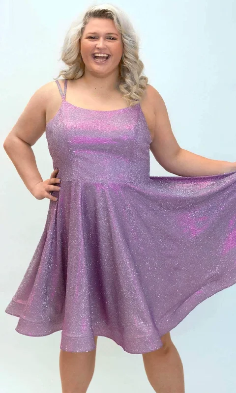Deep Discounts Sydney's Closet SC8130 - Dual Strap Glittered Cocktail Dress