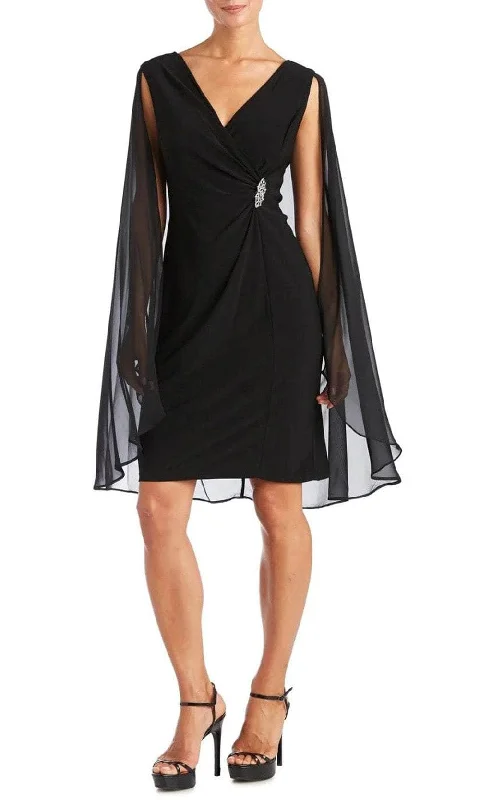 Last Chance R&M Richards 5806 - Cape Sleeve Fitted Formal Dress