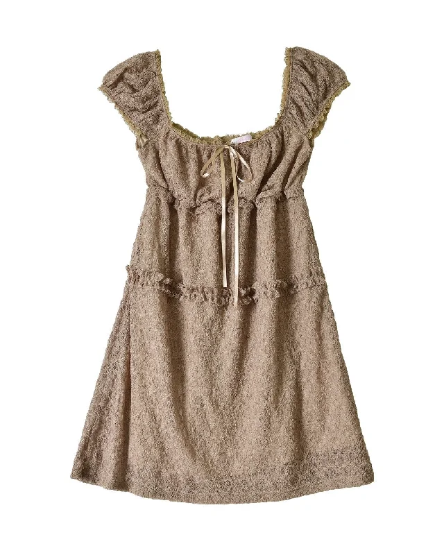 Limited Edition [HETIT] Summer 24 PURE Lace Mini Dress (Mocha)