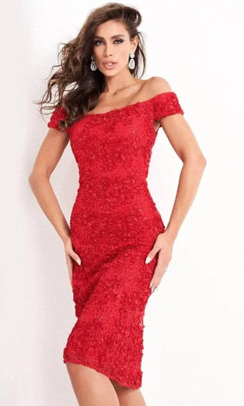 Mega Sale Jovani - Straight Across Lace Cocktail Dress 04763SC