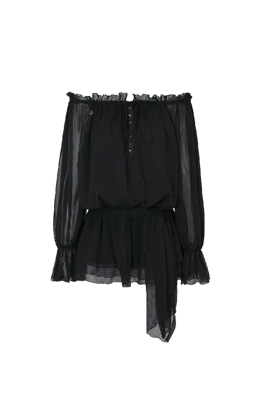 Weekend Deal [PAIN OR PLEASURE] SS 24 ANGEL HOOK DRESS black