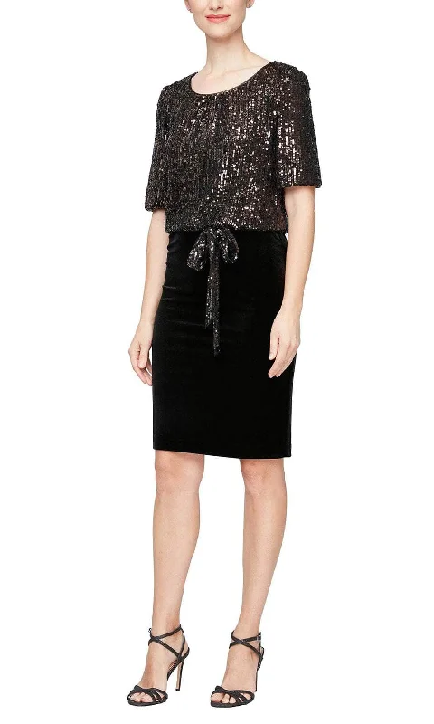 Stock Up and Save Alex Evenings 8196915 - Sequin Blouson Short Dress
