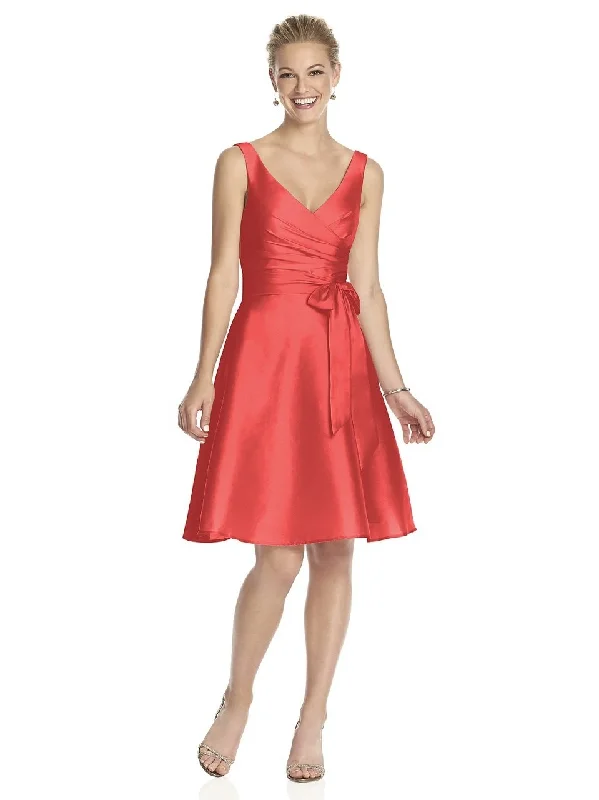 Price Smash Alfred Sung - D624 Pleated Surplice V-Neck A-Line Dress