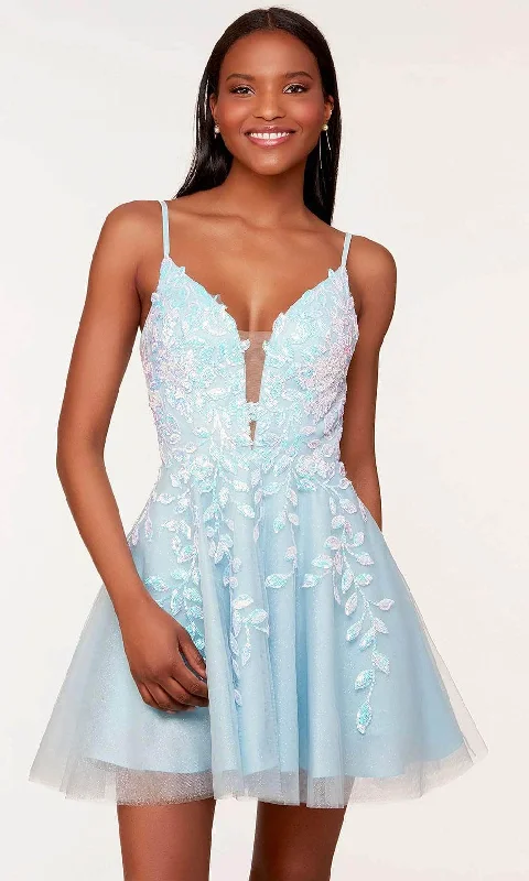 New Deals Alyce Paris 3177 - Sequin Lace A-Line Cocktail Dress