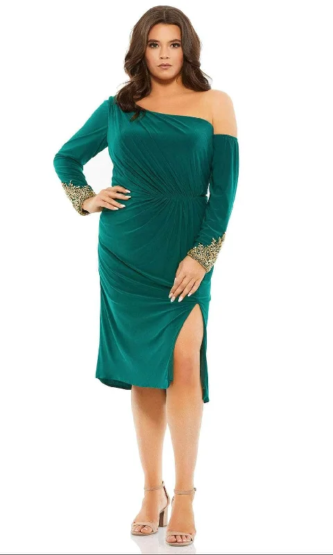 Extra Discounts Mac Duggal 67900 - Long Sleeve Asymmetrical Neck Evening Dress