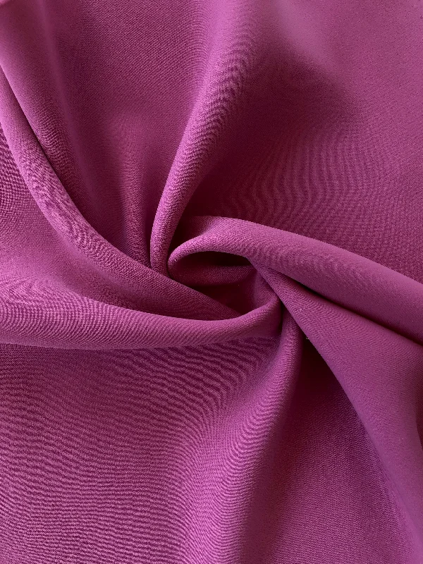 Early Bird Discount Grape Purple Solid Semi Stretch Crepe Petalo Di Rosa Fabric