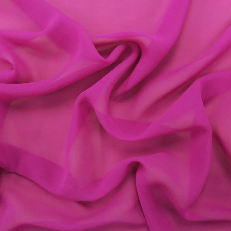 Take Advantage Silk Georgette Chiffon Fabric 54" Magenta Solid 10mm 100% Silk