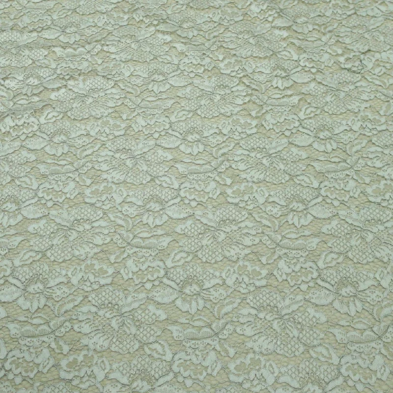 Buy Now Medium Gray Floral Corded Embroidered Lace Fabric