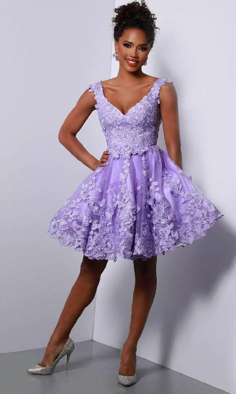 Price Break Johnathan Kayne 2772 - Emrboidered Lace A-Line Cocktail Dress