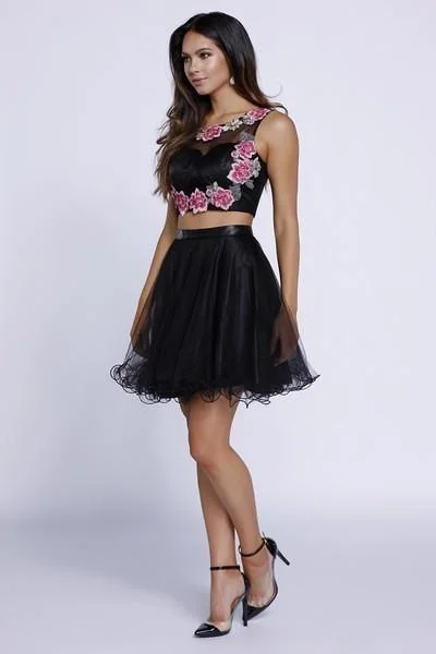 Clearance Event Nox Anabel 6228 Embroidered Two Piece A-line Cocktail Dress