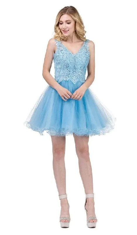 TIME-Limited Offer Dancing Queen - 3022 Lace Embroidered V Neck Cocktail Dress - 1 pc Sky Blue In Size 3XL Available TIME-Limited Offer Dancing Queen - 3022 Lace Embroidered V Neck Cocktail Dress - 1 pc Sky Blue In Size 3XL Available