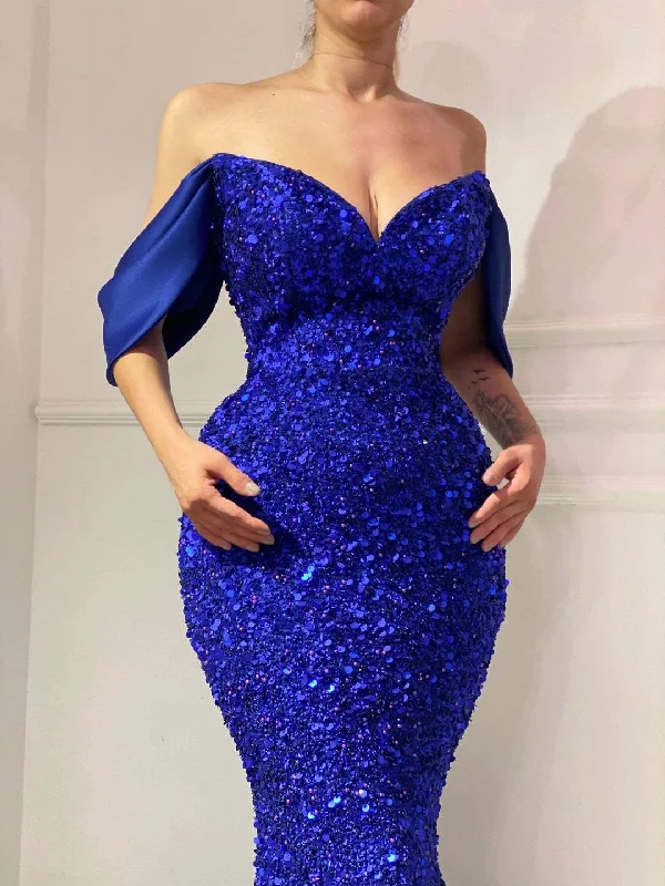 Deal Zone Sparkly Blue Evening Dress