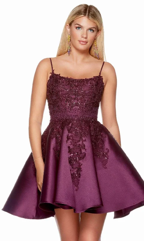 Great Deals Alyce Paris 3164 - Applique Mikado A-Line Homecoming Dress